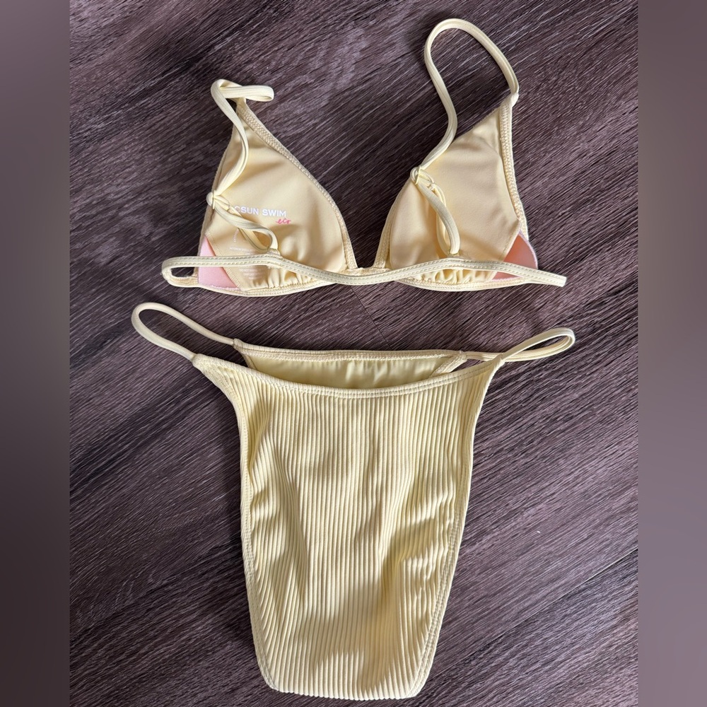 PacSun Yellow Ribbed Bikini Set - Picture 3 of 4